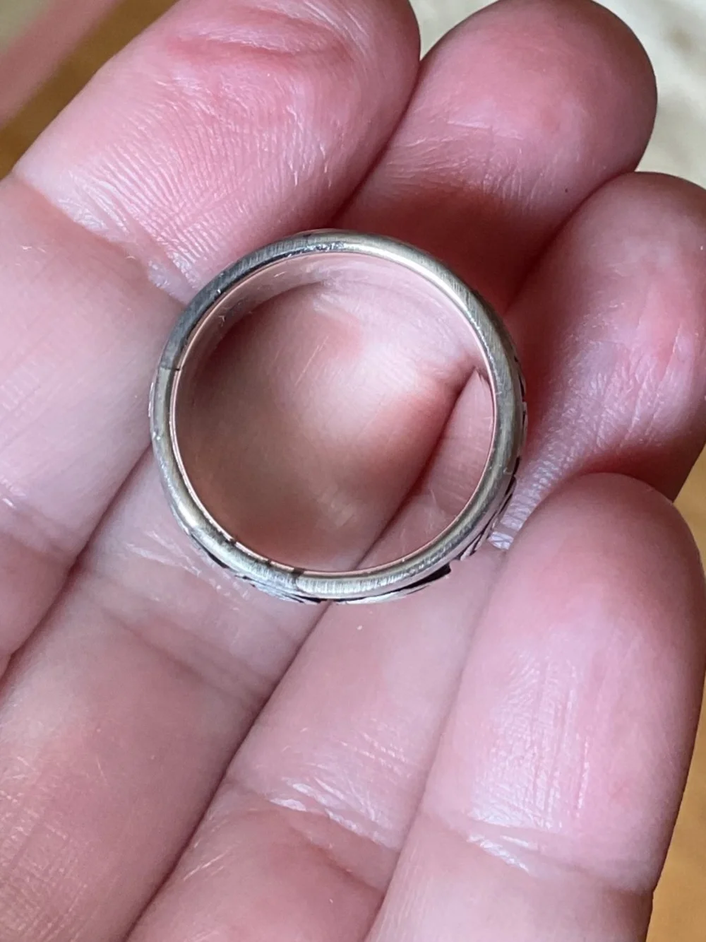 NWOT Solid Sterling Silver 925 Greek Design Wide Ring Size US 6.75